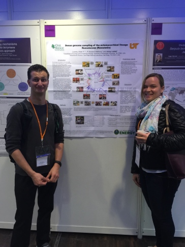 Dr. Jessy Labbe and I at the European Fungal Genetics Conference, Paris, April 2016
